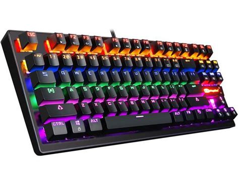 MK1 PC Mechanical Gaming Keyboards - 7-Color LED Backlit Mechanical Keyboard - USB Mechanical ...