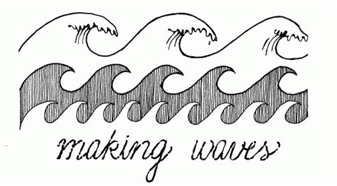 Black And White Ocean Waves Clipart