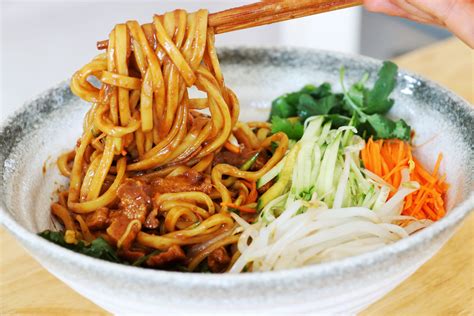 CiCi Li - Noodles with Soybean Paste & Pork Belly Recipe (Zha Jiang Mian)