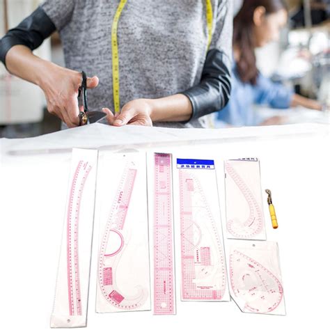 7pcs French Curve Ruler Set High Accuracy Complete Tools Sewing Rulers Set with Scale for ...