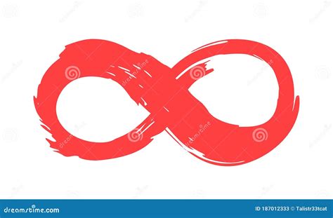 Red Infinity Symbol Hand Painted with Ink Brush Stock Vector - Illustration of icon, concept ...