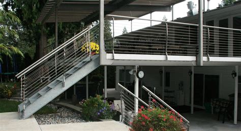 021 Stainless Steel Patio Railing with Galvanized Stairs – S.T.I ...