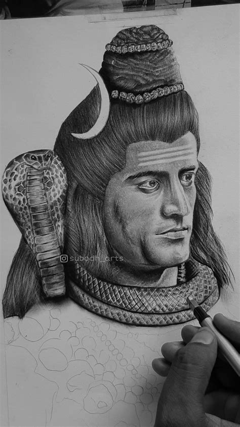 Pencil drawing of shiv shankar drawing bholenath sketch of mahadev by ...