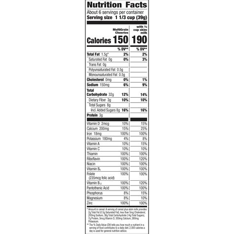 Multi Grain Cheerios Nutrition Facts Canada | Blog Dandk