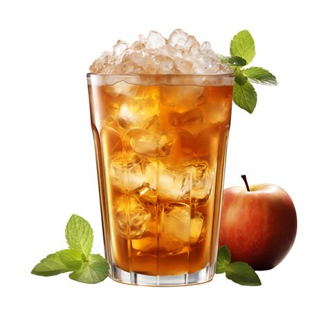 Apple juice ice surrounded by apples and leaves. ai generated 27145693 PNG