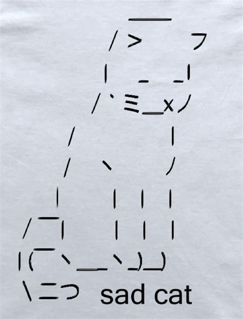 Sad Cat Emoji Ascii Art Cat T-shirt - Etsy