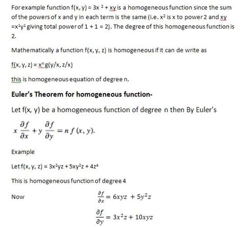 Euler’s theorem defined on Homogeneous Function - Biyani Group of colleges