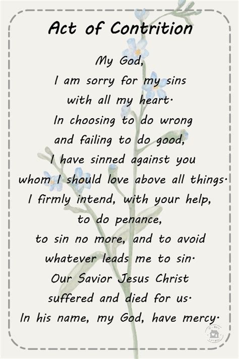 Act Of Contrition Printable