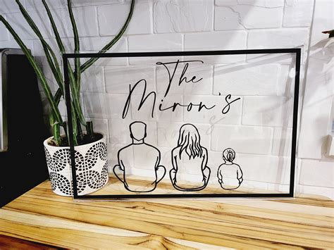 Custom Family Drawing Wall Sign Art Personalized Engraved - Etsy