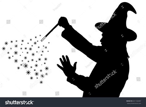 Silhouette Bearded Wizard Cloak Pointed Hat Stock Vector (Royalty Free) 651166087 | Shutterstock