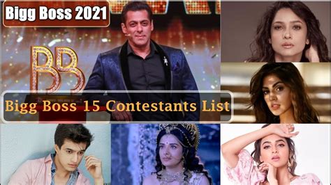 Bigg Boss 15 Contestants List 2021 Bigg Boss 15 Final List - Top10Sense