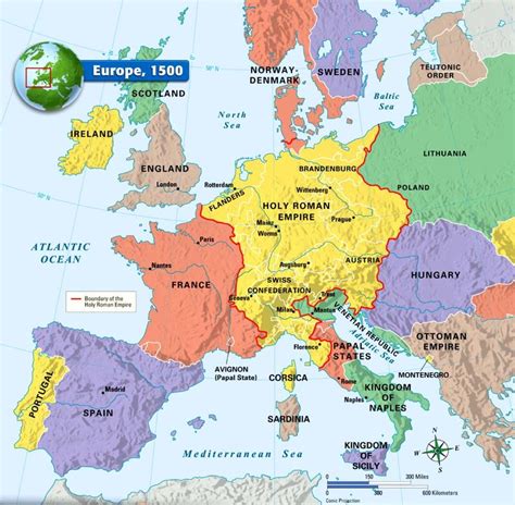 Map Of Europe 1500