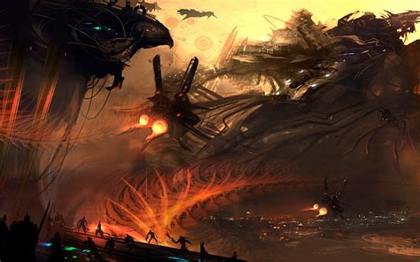 Artwork fantasy art spaceship futuristic concept art aliens war digital ...