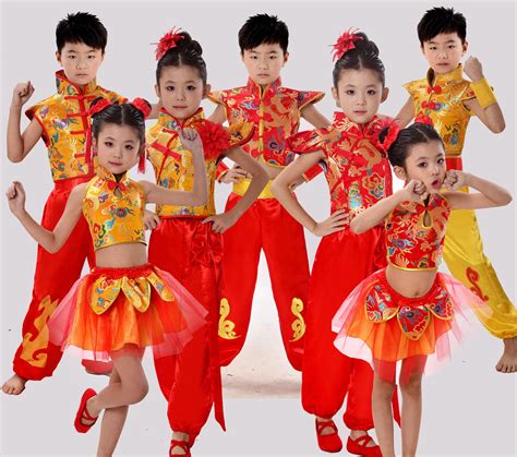 Traditional Chinese Dance Costume Children National Performing Dance Martial Arts for Girl and ...