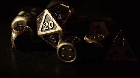 [OC] [Art] I made a wallpaper of my metal dice set : r/DnD