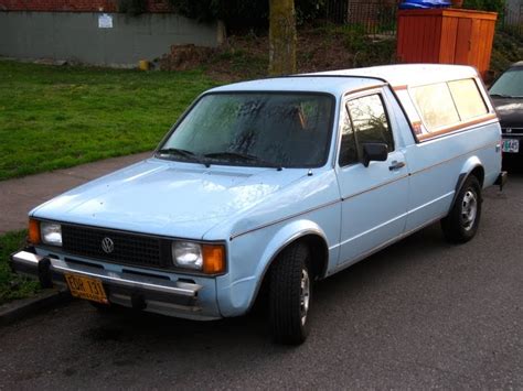 OLD PARKED CARS.: 1982 Volkswagen Rabbit LX Diesel Pickup.