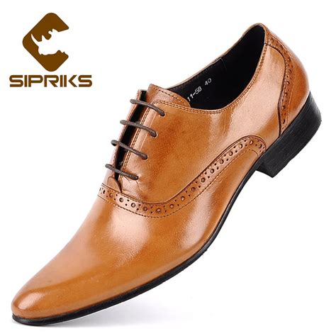 Sipriks Pointe Toe Light Brown Oxford Shoes For Men Elegant Mens Formal Leather Shoes Burgundy ...