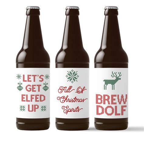 Funny Beer Lover Christmas Labels - 6 Pack IPA Reinbeers Brewdolf - Ritzy Rose