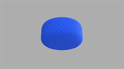 Round tufted ottoman blue fabric 3D model - TurboSquid 1847674