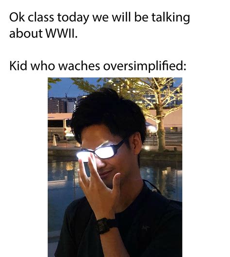 oversimplified | Anime Glasses | Know your meme, Anime guys with glasses, Glasses meme