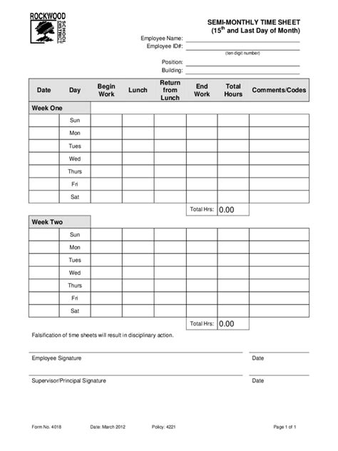 Monthly Time Sheet - Edit, Fill, Sign Online | Handypdf