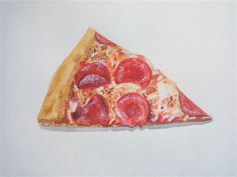 Pizza slice watercolor illustration / junk food / fast food / | Etsy ...