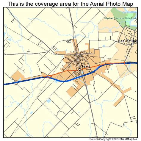 Aerial Photography Map of Sealy, TX Texas