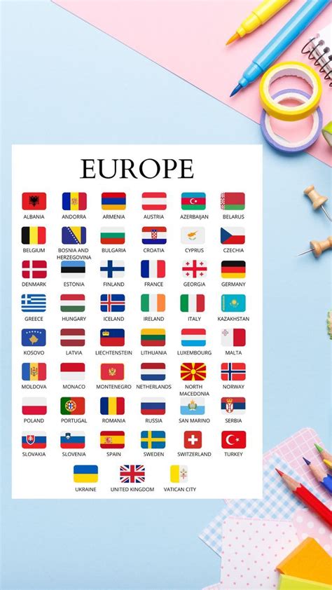 Flags Of European Countries With Names