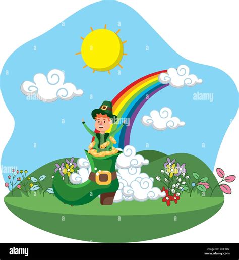 Leprechaun rainbow Stock Vector Images - Alamy