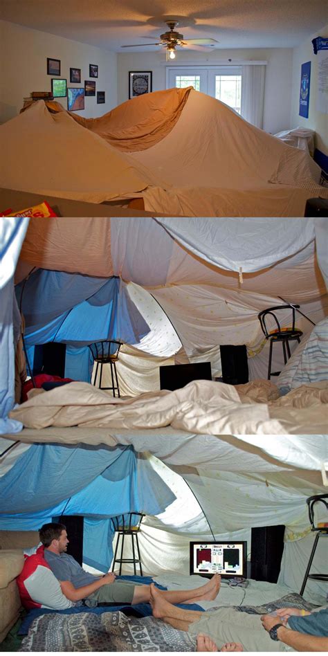 Fort Friday — All for the Boys | Blanket fort, Living room pillows, Sleepover