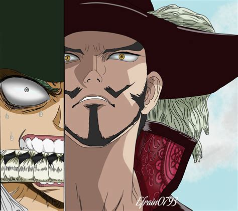 Zoro vs mihawk by efrain0793. Design by BOICHI | Anime, One piece anime, Zoro