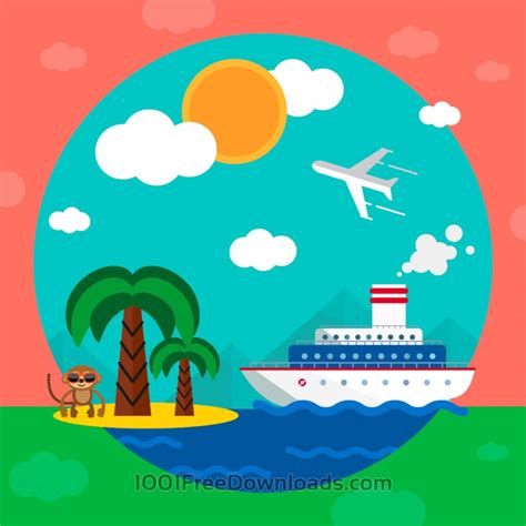 Free Vectors: Travel illustration for free graphic design. Simple flat vector | Backgrounds