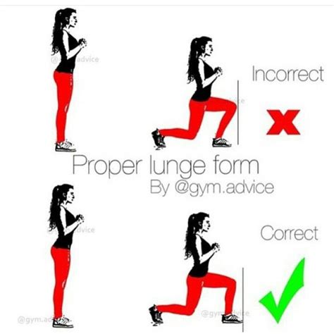 Proper lunge form | Exercise form, Workout routine, Workout for beginners