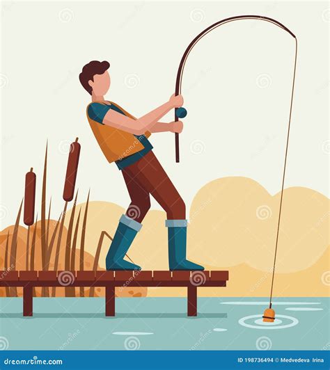 Fishing Dock Cartoon Vector | CartoonDealer.com #4559631