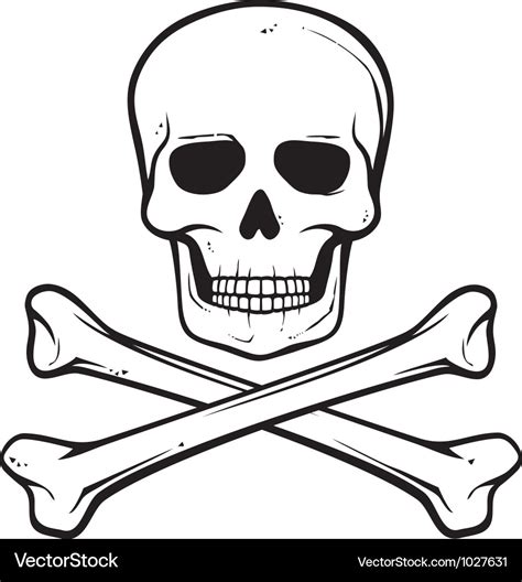 Skull with crossed bones - pirate symbol Vector Image