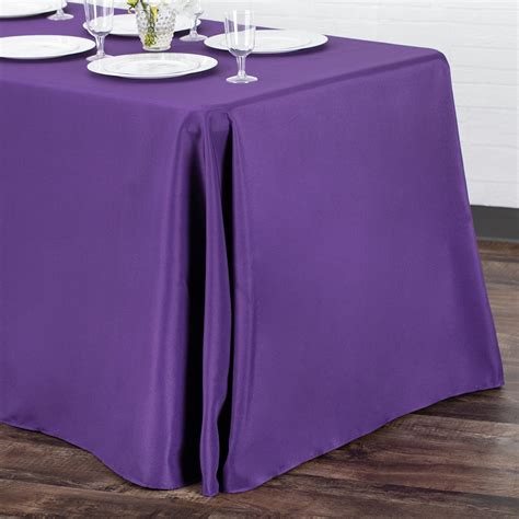 90"x156" Rectangular Oblong Polyester Tablecloth - Purple– CV Linens