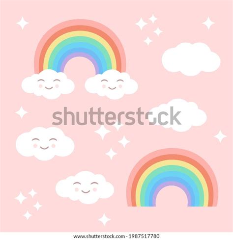 Pastel Set Rainbow Clouds Stars On Stock Vector (Royalty Free) 1987517780 | Shutterstock