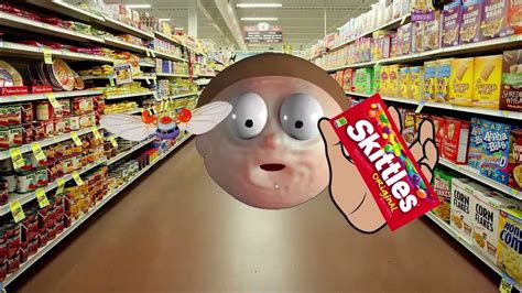 Stretchy Morty drops his Skittles and SpongeBob eats them. Stretchy ...