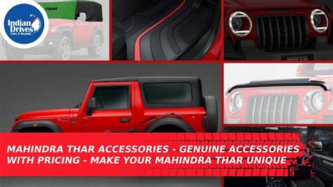 Mahindra Thar Accessories - Genuine Accessories With Pricing