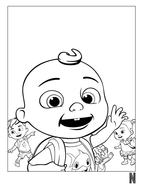 CoComelon Coloring Pages Playing with Friends. | Cartoon coloring pages, Coloring books, Free ...