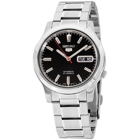 Seiko 5 Black Dial Stainless Steel Men's Watch SNK795 | eBay