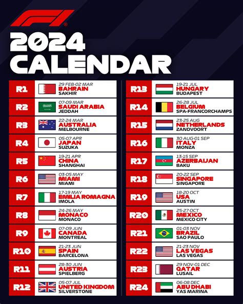 F1: 2024 Race calendar released with 24 events