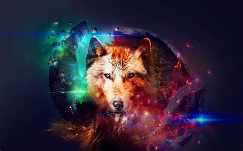 Galaxy Wolf Rainbow Wallpapers - Wallpaper Cave