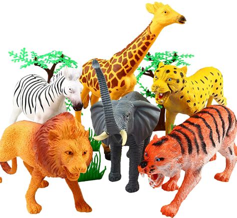 Safari Animals Figures Toys 20 Piece, Realistic Plastic Animals Figurines, African Zoo Wild ...