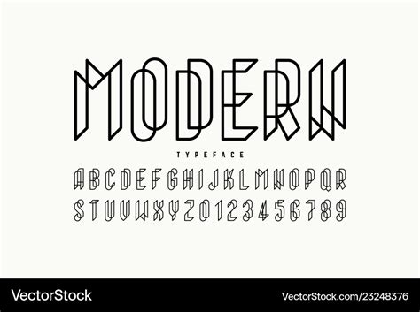 Modern font design alphabet letters and numbers Vector Image