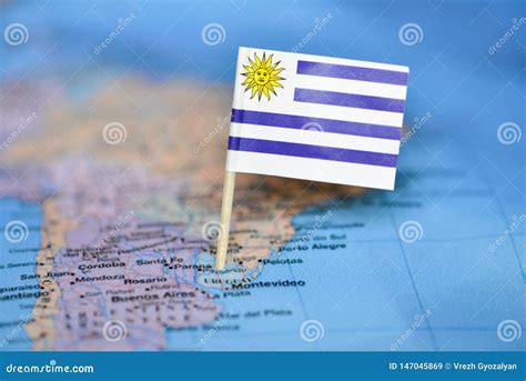 Map with flag of Uruguay stock image. Image of globe - 147045869