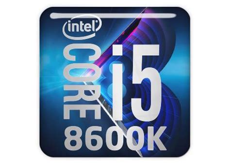 Intel Core i5 8600K 1"x1" Chrome Effect Domed Case Badge / Sticker Log – Sticker Library