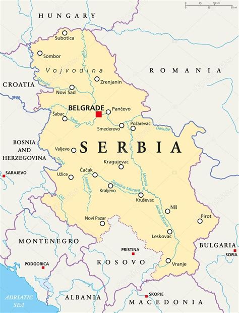 Serbia Political Map — Stock Vector © Furian #83815156