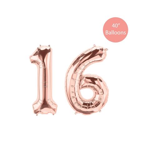 16 Number Balloon 16 Rose Gold Balloon Jumbo Balloons Rose | Etsy