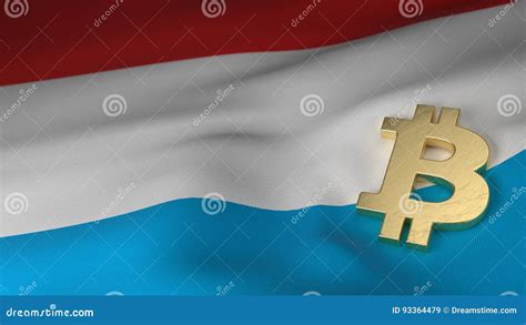 Bitcoin Currency Symbol on Flag of Luxembourg Stock Illustration ...